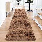 2x10 Feet Soft Fluffy Brown Long Runner Rug by TENNOLA