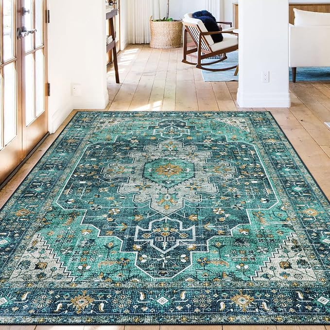 Moynesa Ultra-Thin Washable Vintage Area Rug - Image 8