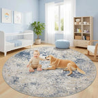 6ft Washable Round Rug - Image 5