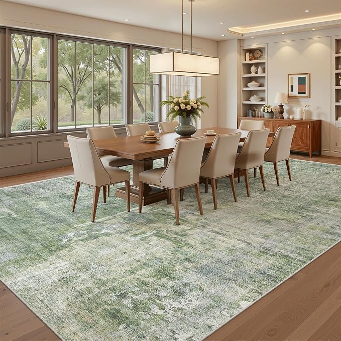 Soalmost 9x12 Area Rugs for Living Room, Non-Slip Machine Washable Vintage Rugs - Image 3