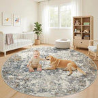 8ft Washable Round Rug - Image 4