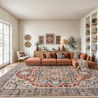 AMADA HOMEFURNISHING 8x10 Washable Area Rug, Low-Profile Large Area Rug by AMADAHOMEFURNISHING