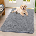 Smiry Dog Door Mat for Muddy Paws 40x32, Absorbent Dirt Trapper, Non-Slip by Smiry