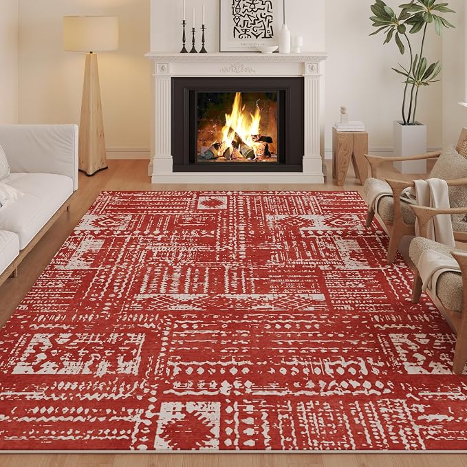 Rugcomf Living Room Rug 6x9 Rug Machine Washable Boho Area Rug Non Slip - Image 9
