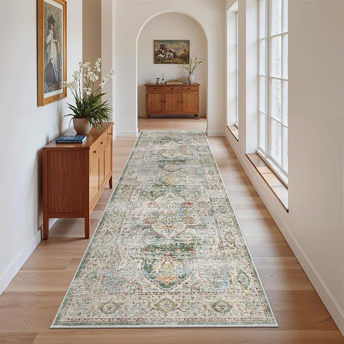 Madane Runner Rug 2'6''x8' Kitchen Runner, Hallway Runner Printed Vintage - Image 6