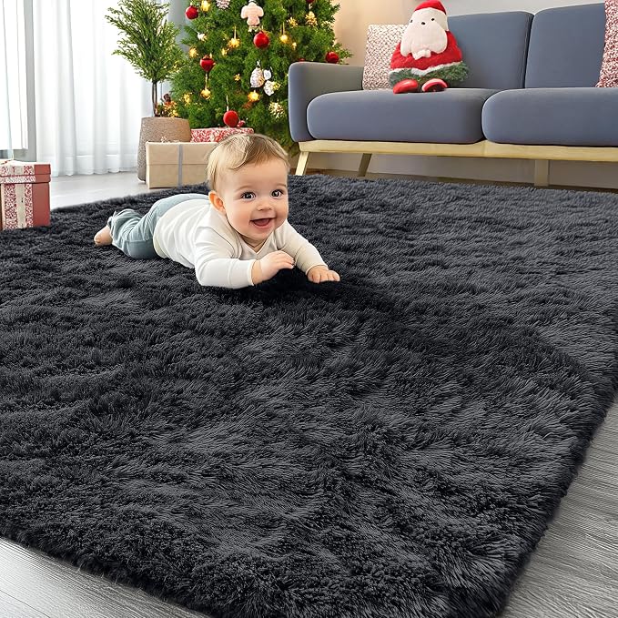OLANLY 4x8 Area Rugs for Living Room Bedroom, Machine Washable Soft Fluffy by OLANLY