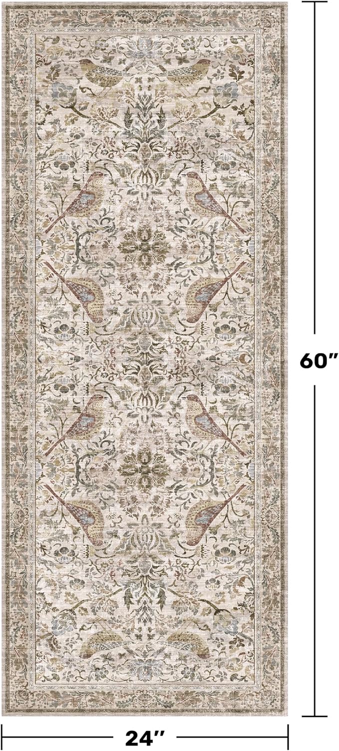 Hazo Haus Boho Moss 2x5 Laundry Room Rug - Image 2