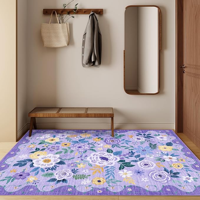 DUKINO 3x5 Area Rug, Floral Rugs - Image 8