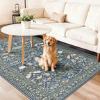 4x8 Washable Kitchen Area Rug: Farmhouse Stain-Resistant Elegant Floral Rug - Image 2