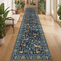 DUKINO 2x12 Washable Runner Rug, Ultra Soft Vintage Animal Runner Rug by DUKINO