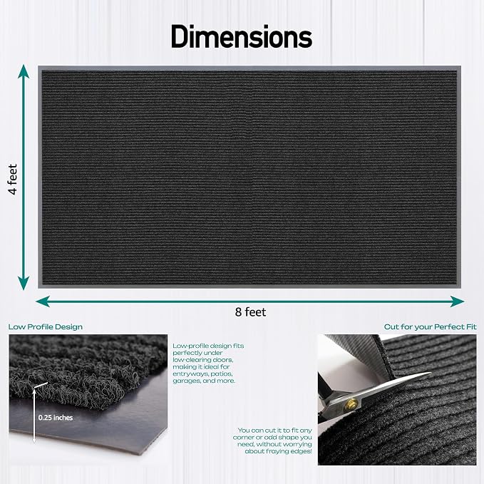 MaxMat® Extra Large 4x8 Rug Commercial Floor Mat, Feet Heavy Duty, Waterproof - Image 2