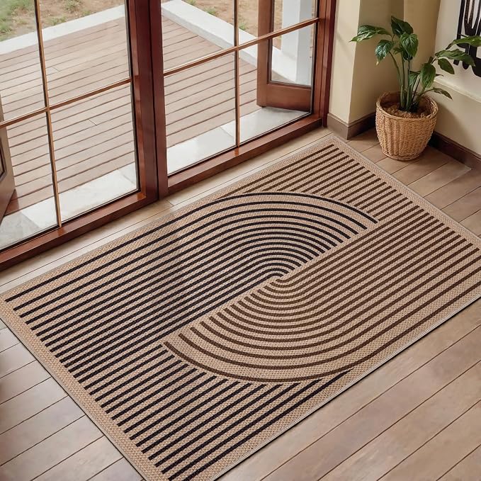 Tangsoo Rainbow Easy Jute Rug, 2x3 Washable Small Area Rug - Image 2
