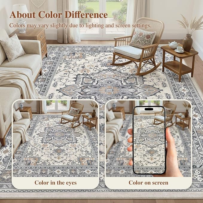 UERMEI 8x10 Area Rug Living Room Rugs - Image 8