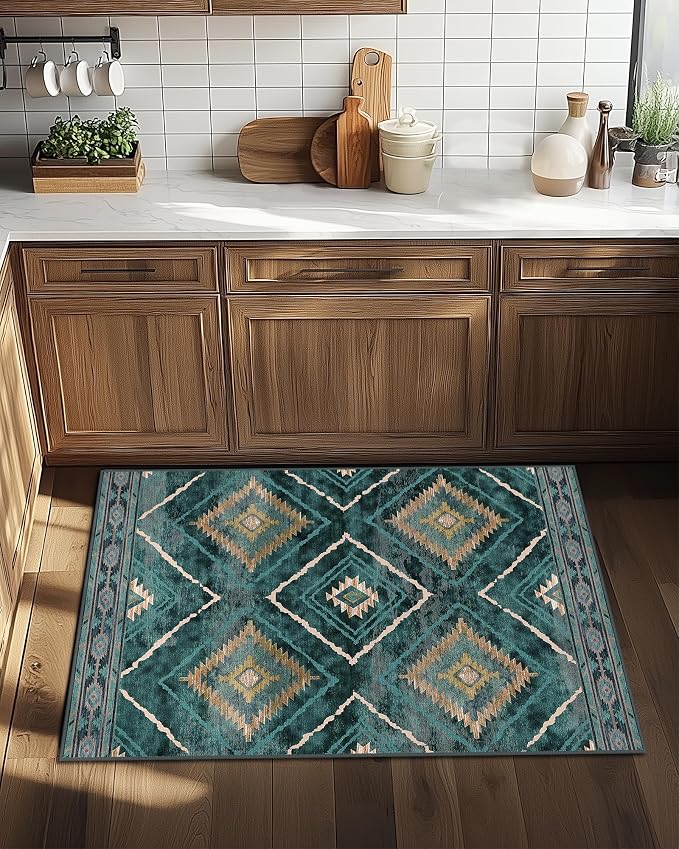 BESTSWEETIE Area Rug 2x3 Rug Machine Washable Non-Slip Low Pile Print Pattern - Image 2