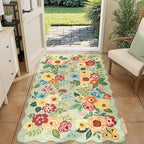 DUKINO 3x5 Area Rug, Floral Non-Slip Indoor Washable Rug by DUKINO
