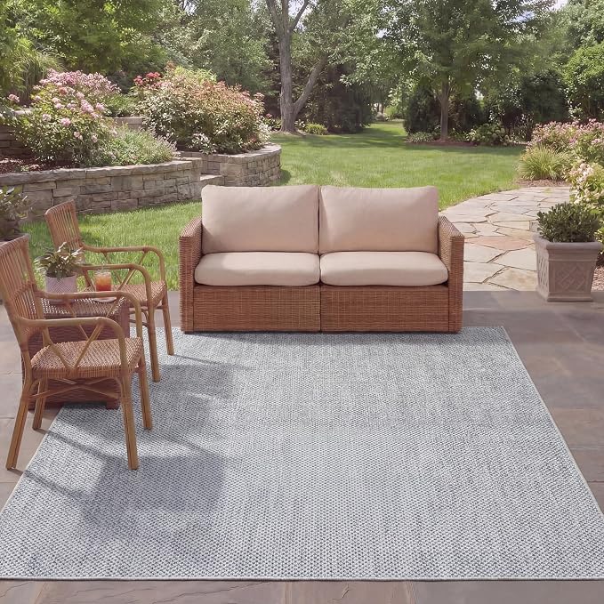SAFAVIEH Courtyard Collection 8' x 10' Grey/Navy CY8521 Indoor/ Outside - Image 10