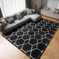 ONASAR Area Rugs for Living Room Bedroom, 5x8 Fluffy Black and White Rug by ONASAR