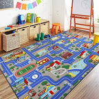 Capslpad Blue Car Road Kid Rug Carpet Playmat by CapslpadDirect
