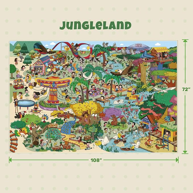 Whimsical Jungle Rug 6x9 for Kids Playroom – Cute Colorful Animal Safari Map - Image 2