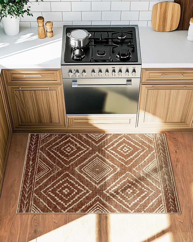 BESTSWEETIE Area Rug 2x4 Rug Machine Washable Non-Slip Low Pile Print Pattern - Image 8