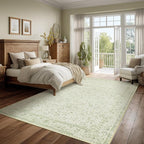 Light Green Nursery Rug Boy Girl 6x9 Area Rugs Washable Non Slip Low Pile Soft by BILEEHOME