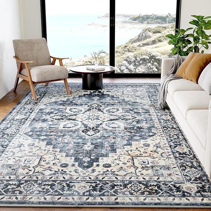 AMADA HOMEFURNISHING 5x7 Area Rugs, Washable Living Room Rug Low-Profile by AMADAHOMEFURNISHING