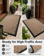 Mibao Front Door Mat Outdoor Entrance, Waterproof Dirt Trapper Doormat - Image 4