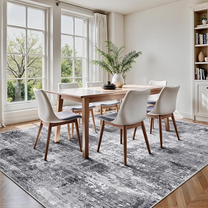8x10 Area Rugs, Abstract Modern Ultra Soft Washable Rug, Non Slip Carpet - Image 4