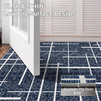 Non Slip Hallway Runner Rug 2.6x12, Modern Distressed Stripe, Washable Extra - Image 6