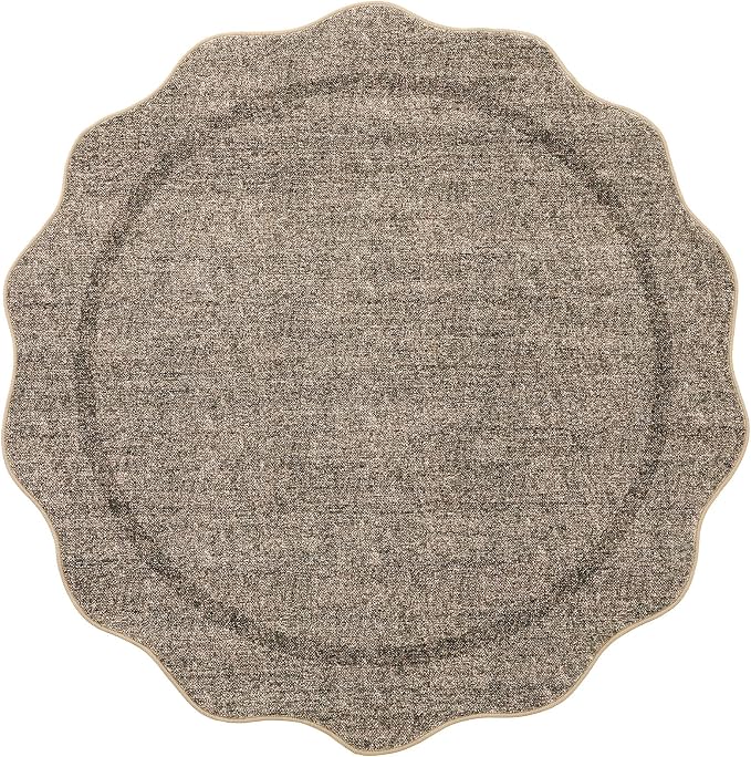 GarveeHome Scalloped Washable Round Rugs, Non-Slip Soft Round Rug 4ft Ultra-Thin - Image 9