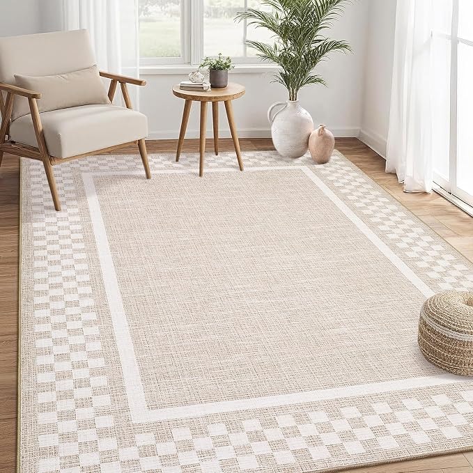 GarveeHome Washable Area Rug 4x6 Small Living Room Rugs Modern Bordered Soft - Image 2