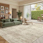 Madane 9x12 Area Rugs for Living Room, Soft Vintage Beige Area Rug - Image 4