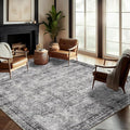 CHAMPLANT Washable Area Rug 9'x12' Retro Boho Design Non-Shedding Easy Care by CHAMPLANT