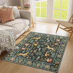 DUKINO 4x4 Square Area Rug for Entryway, Lightweight Animal Print Washable Rug - Image 6