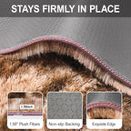 3x10 ft Plush High Pile Brown Tie Dyed Rug Fluffy Soft Runner Bedside Rug - Image 6