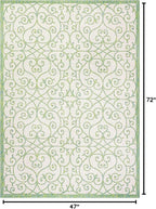 JONATHAN Y Vintage Filigree Indoor Outdoor Area Rug 4X6 Cream/Green, Madrid - Image 2