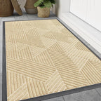 Smiry Front Door Mat Outside Entrance, Heavy Duty Sturdy Natural Rubber Doormat by Smiry