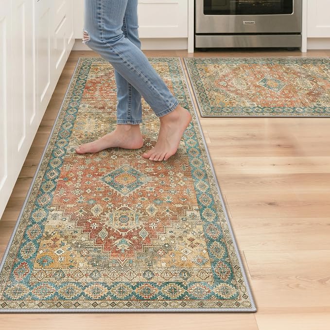 GENIMO Kitchen Rugs Non Slip Washable, Cushioned Standing Mat, Kitchen Runner by GENIMO