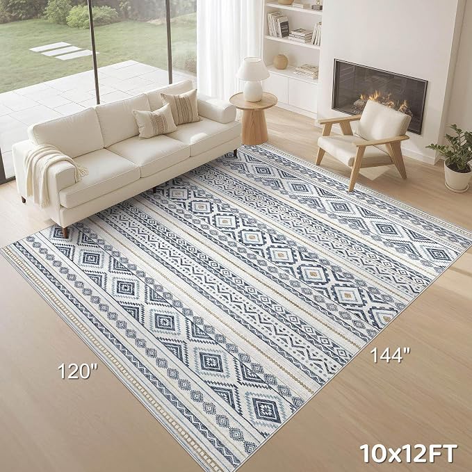 cotiled 10x12 Area Rugs Living Room Rug: Washable Boho Rugs - Image 9