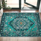 SERISSA Boho Rugs for Entryway, 2x3 Teal Entryway Rug Non-Slip Washable Small - Image 5