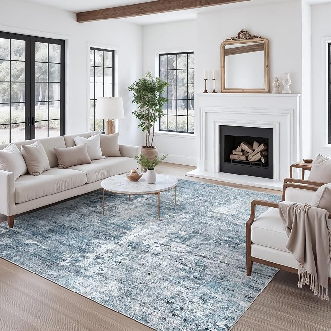 Soalmost Abstract Rug 8x10 Large Living Room Rugs Neutral Modern Washable Area - Image 9