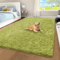 Green Grass Shag Area Rug for Bedroom, 4x6 Fluffy Shaggy Rugs for Living Room by Unknown