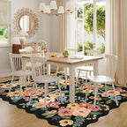 DUKINO 6x9 Area Rug, Floral Washable Rugs - Image 3