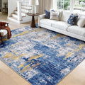 RELEANY Washable Area Rugs Square 9ft Non-Slip Modern Abstract Soft by RELEANY