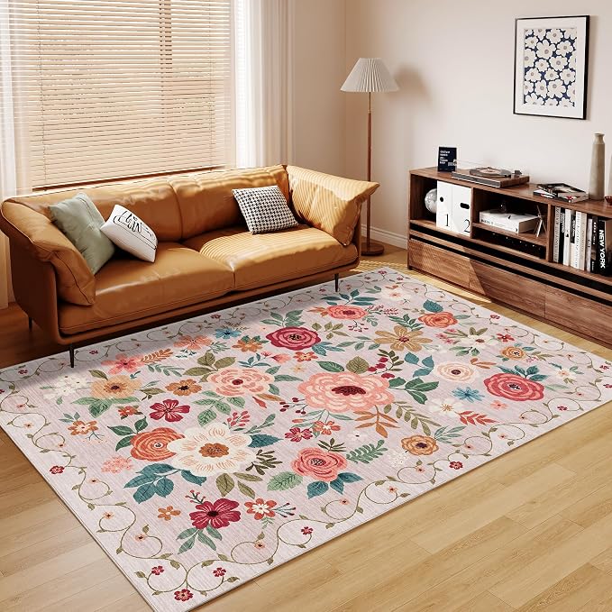 DUKINO 6x9 Area Rug, Floral Rugs - Image 4