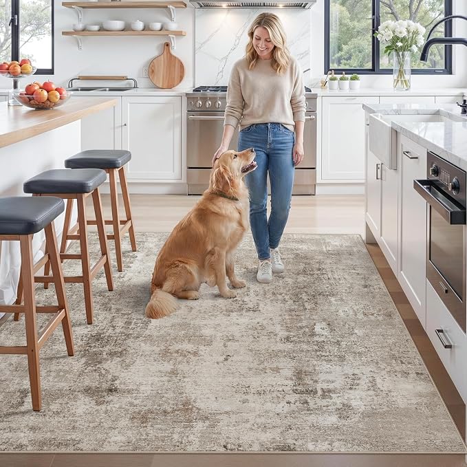 ZHXXUJ 7x7 Square Washable Area Rug, Non-Slip Indoor Rug - Image 2