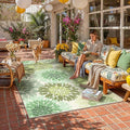 5x8 Indoor Outdoor Area Rug Washable Patio Rug Green Non Slip Non Shedding by WondRg