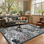 GarveeHome Forest Rugs 5x7, Botanical Low Pile Non Slip Stain Resistance - Image 2
