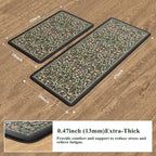 Collive Kitchen Floor Mat Cushioned Anti Fatigue, Boho Floral Desk Mats Non - Image 2