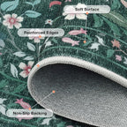 Runner Rug Washable Runners Kitchen Rugs Non Slip Neutral Floral Carpet Low Pile - Image 5